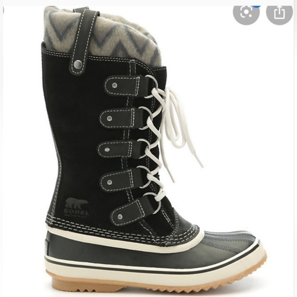 Sorel Joan of Arctic Knit Black Winter Boots - Picture 1 of 8